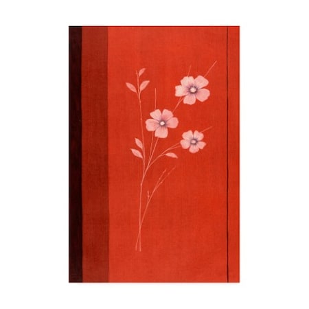 Pablo Esteban 'Red Under Medium White Flowers' Canvas Art,16x24